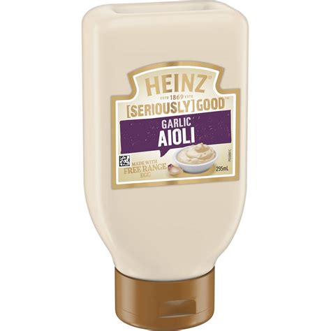 Heinz Seriously Good Garlic Aioli Mayonnaise Mayo 295ml Woolworths