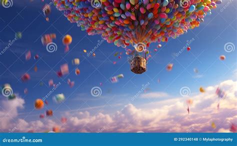 Up Movie Icon. House in the Air on Balloons Stock Illustration ...