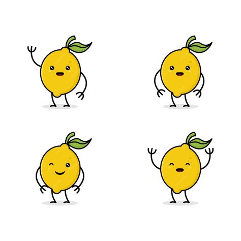 Premium Vector Cute Lemon Character Mascot Vector Illustration