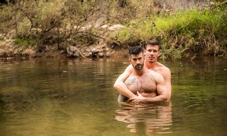 American Husky Guy Adam Killian And Roman Berman Have A Hot Sex At Pool