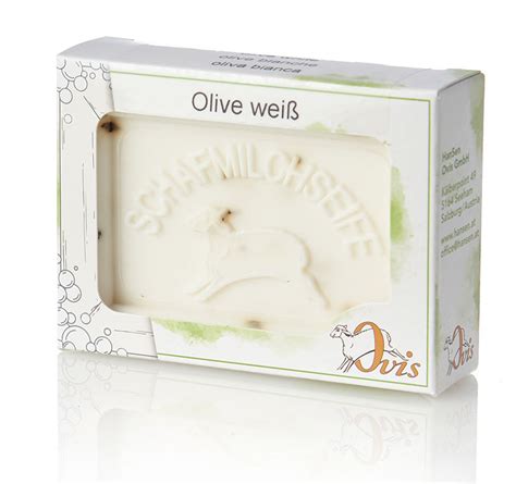 Ovis Seife Eckig verp Olive weiß 8 5x6 cm 100 g Ovis