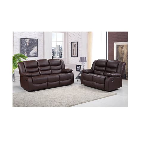 Brown Sofa Seater Leather Recliner Sofa In Brown Luxury Life