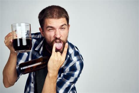 Premium Photo Portrait Of Man Drinking Glasses