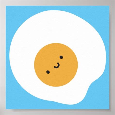 Kawaii Fried Egg Poster Zazzle