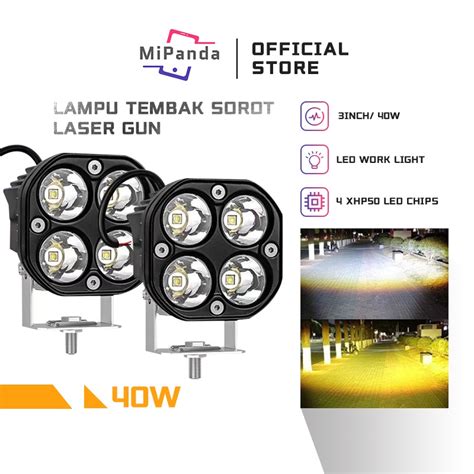 Jual Mipanda Lampu Sorot Tembak LED Cree Bar CWL 4 Titik Mata 40 Watt