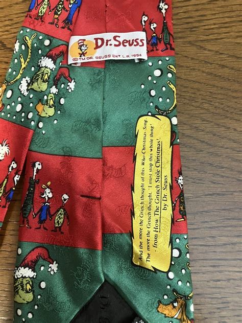 Vintage 1994 Christmas Dr Seuss The Grinch Silk Tie … Gem