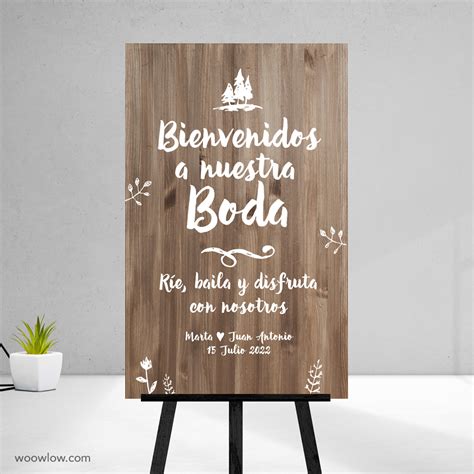 Cartel Bienvenida Boda R E Y Baila Woowlow