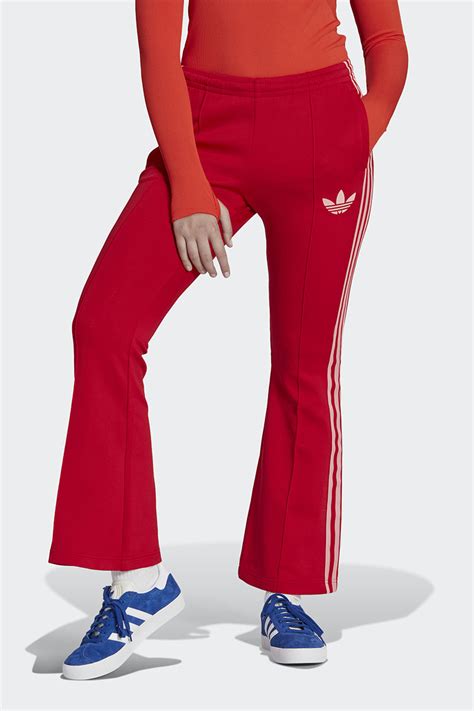 Adidas Originals Adicolor Heritage Now Flared Tracksuit Bottoms Scarlet Stylerunner