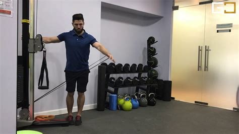 Resistance Band Single Arm Lateral Raise Band Attached Youtube