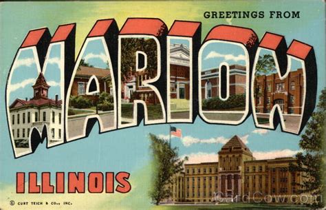 Greetings From Marion Illinois Postcard