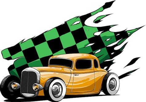 Desenho De Ilustra O Em Vetor Carro Hot Rod Vetor Premium