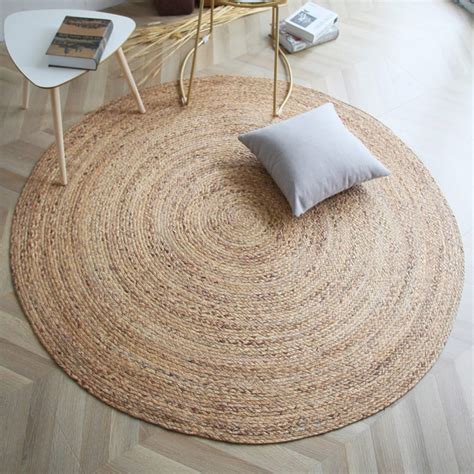 Custom Round Brown Woven Seagrass Rug Straw Floor Mats Rugs Handmade