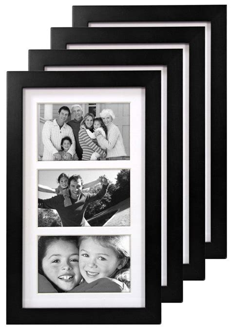 Malden 4x6 3 Opening Matted Collage Picture Frame Displays Three 4x6