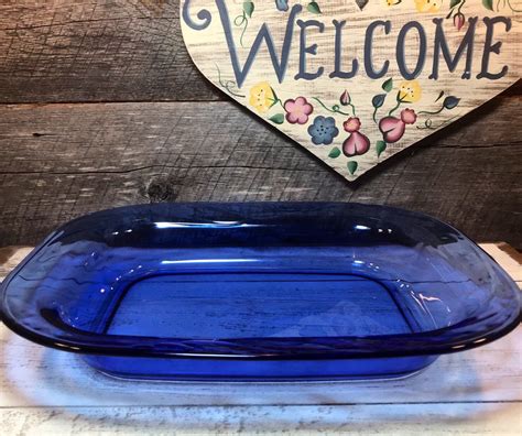 Festiva Cobalt Blue By Corning Pyrex Large 15x12 Baking Dish Etsy