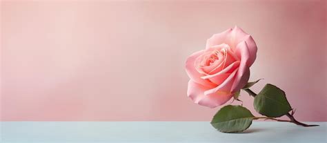 Premium Photo | Pink rose against isolated pastel background Copy space