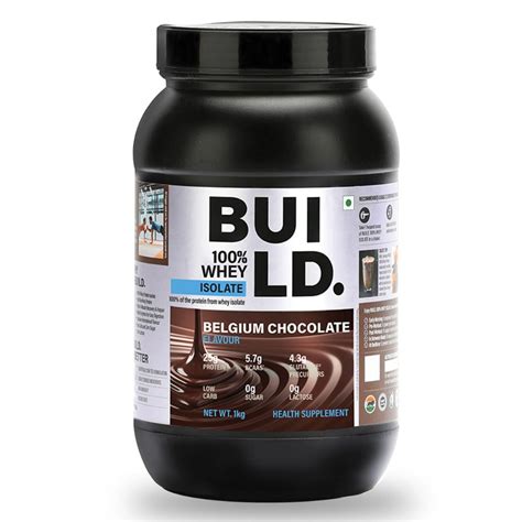 Build 100 Whey Isolate 1 Kg 22 Lb Belgium Chocolate Nutrabay™