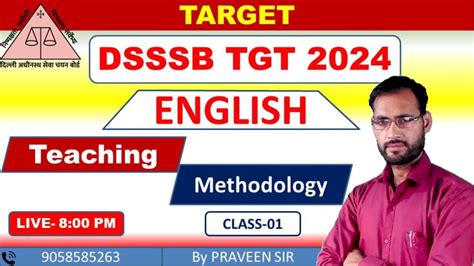 Dsssb Tgt English 2024 Teaching Methodology Mcqs Class 01 Dsssb Tgt