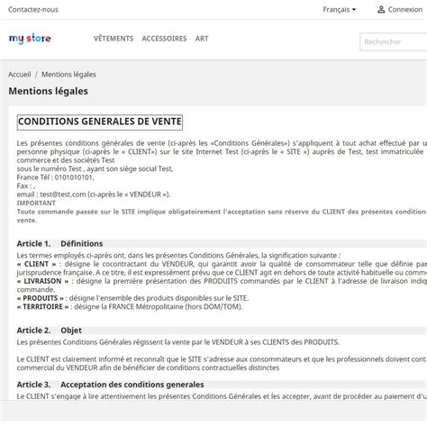 Conditions Générales De Vente E Commerce Exemple Gratuit Le Meilleur