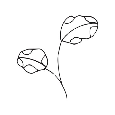 Hand drawn flowers for decoration. Line art Hand drawn flowers in ...