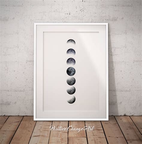 Moon Phase Moon Phases Print La Luna Art Moon Phase Wall - Etsy