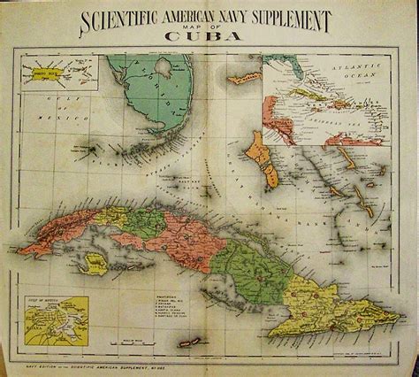 Old Map Of Cuba 1898 Antique Map Fine Reproduction Large Map Fine