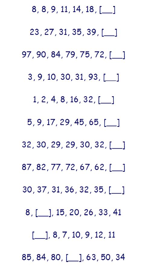 Worksheets On Sequence And Series