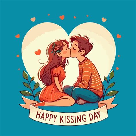 Ilustra O Vetorial Do Dia Internacional Do Beijo Feliz Conceito De