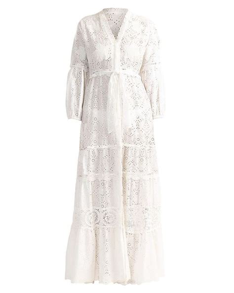 Shoshanna Santorini Eyelet Tiered Maxi Dress In White Lyst