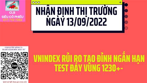 NHẬN ĐỊNH THỊ TRƯỜNG VÀ CỔ PHIẾU TIỀM NĂNG NGÀY 13 09 2022 YouTube