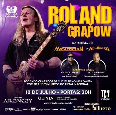 Roland Grapow Meet Greet gratuito para quem for nos shows de São