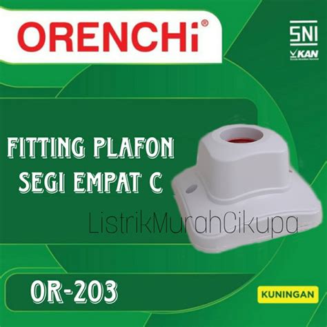 Jual Orenchi Fitting Plafon Segi Empat Rumah Lampu Kuningan E27 OR