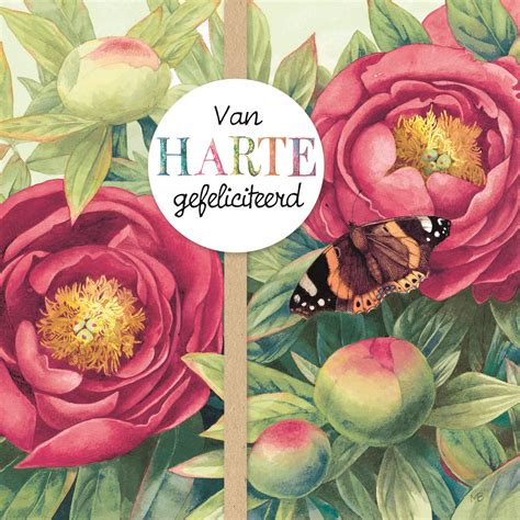 Marjolein Bastin Van Harte Gefeliciteerd Bloemen Vlinder Hallmark