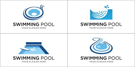 collection of swimming pool logo design template. inspirations swimming ...