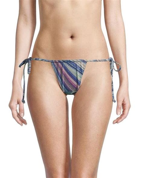 Frankie S Bikinis Synthetic Tia Lurex Bikini Bottom In Blue Lyst Uk