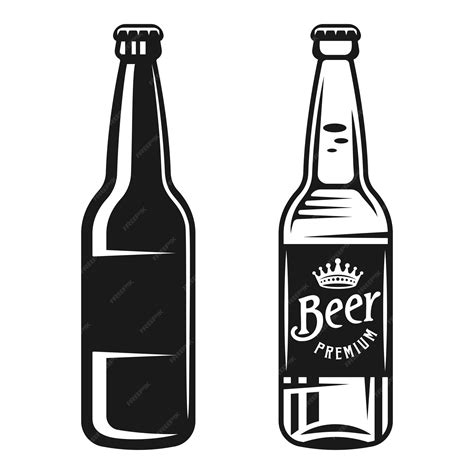 Premium Vector Beer Bottles Two Styles Set Of Vector Objects In