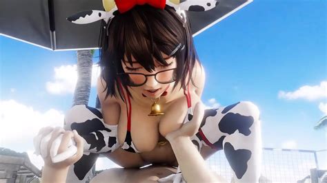 DOa Tsukushi In Un Bikini Bollente Con Stampa Cow Che Gode Del Sesso Cavalcando Perfettamente