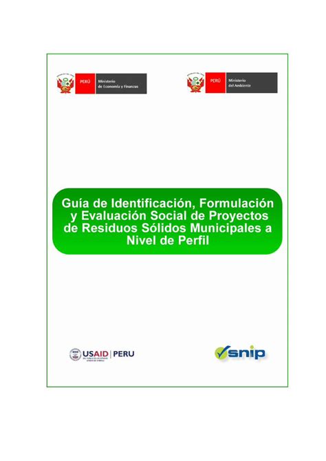 PDF Guía de Identificación Formulación y Evaluación Social de