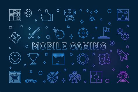 Mobile Gaming vector concept colorful outline illustration 14761850 ...