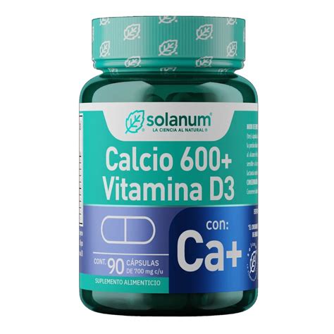 Vitamina D È Calcio - Calcio 600 + Vitamina D3 90 capsulas Solanum. verde | Walmart en línea
