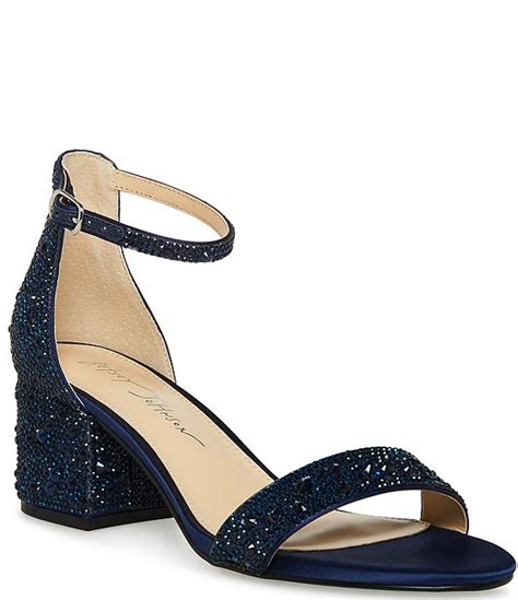 Blue By Betsey Johnson Mari Rhinestone Embellished Ankle Strap Block Heel Dress Sandals Dillards