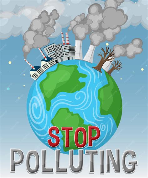 Premium Vector Stop Pollution Banner Vector Concept