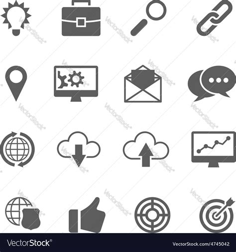 Set Seo And Development Icons Royalty Free Vector Image