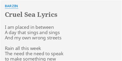 Cruel Sea Lyrics By Barzin I Am Placed In