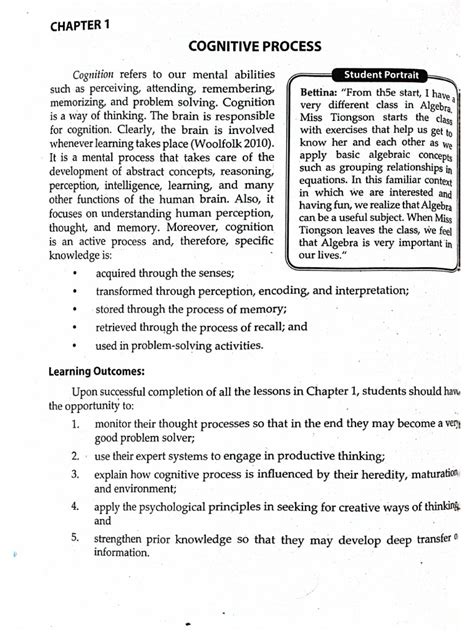 Cognitive Process in Learning | PDF