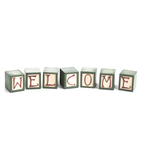 Welcome Wood Blocks Table Decor Home Decor