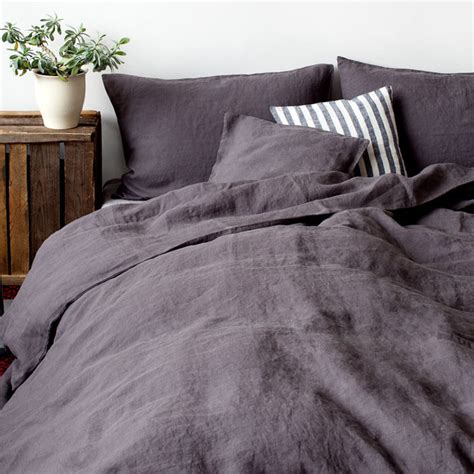 Linen Duvet Cover Dark Grey