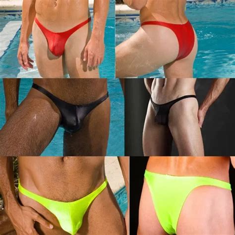 Men Sexy Pouch G String Thong Jockstrap Swim Low Rise Bikini Briefs