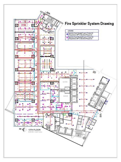 fire sprinkler system layout drawing  building engineering