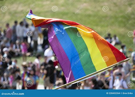 LGBT Pride Rainbow Flag As A Symbol Of Lesbian Gay Bisexual