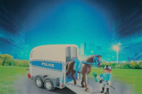 Playmobil Pi Ce De Rechange Polici Re Figurines Cheval Remorque